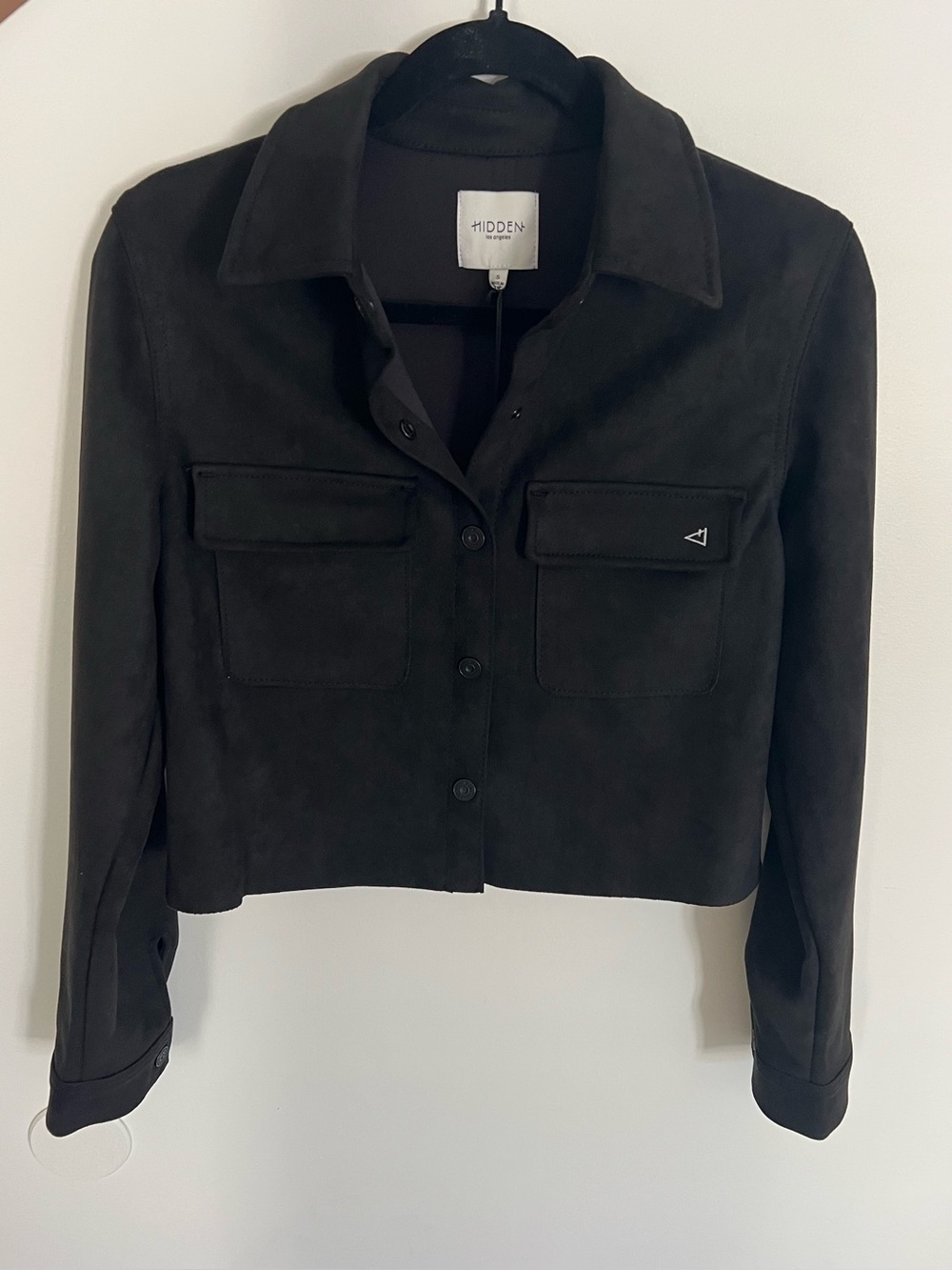Hidden Jeans Crop Black Suede Jacket